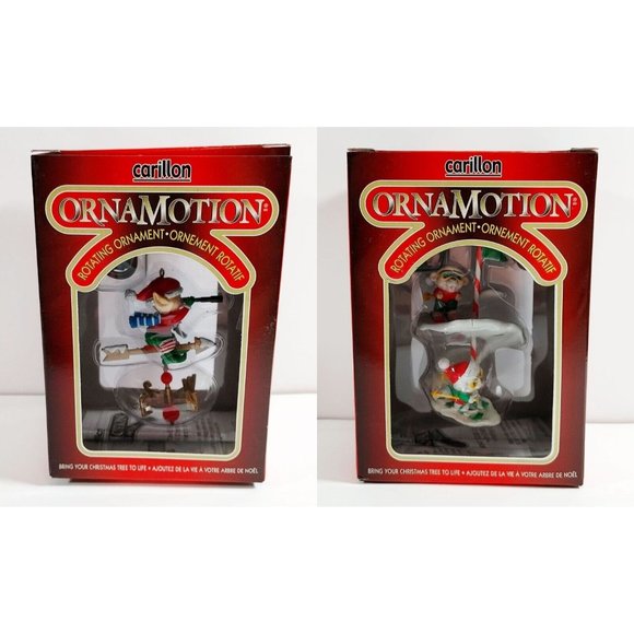 Carillon Ornamotion Christmas Ornaments Elf & Bear - Picture 1 of 3